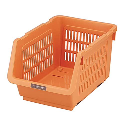 JapanBargain 4670, Japanese Stackable Storage Bin Kitchen Pantry Organizers Food Basket for Fruit Potato Condiments and Spices, Made in Japan - color: Orange