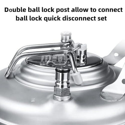 New 5 Gallon Ball Lock Keg, Stainless Steel Beer Keg with Single Handle for Draft, Homebrew and Craft Beer