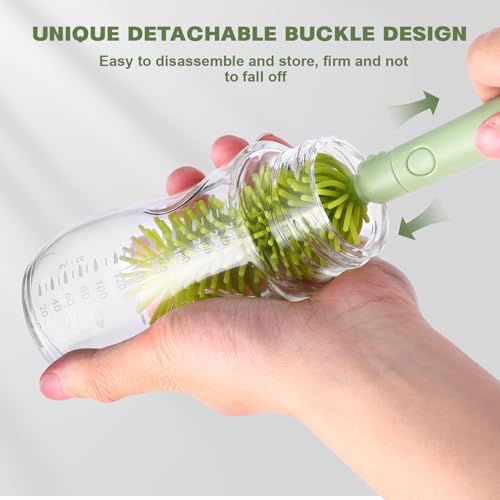 Baby Bottle Cleaner Brush Set Bottle Cleaner Brush Set Portable Bottle Cleaning Kit Set Silicone Brush, Nipple Brush, Straw Brush, Dispense Detergent Dispenser, Drying Rack - 6 in 1 - color: White
