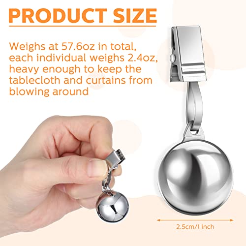 Lounsweer 12 Pcs Tablecloth Weights Stainless Steel Tablecloth Clips Added Weights for Outdoor Picnic Garden Patio Party Camping Dinner Table Cover Decoration