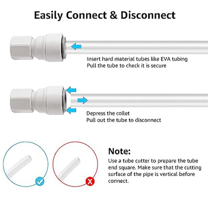 Corny Keg Ball Lock Quick Disconnect Push to Connect Fittings, Plastic Straight 3/8" OD Tube to 7/16" Thread Quick Disconnect Air Hose Fittings Durable Co2 Regulator Corny Keg Connectors - size: Push Lock Fittings