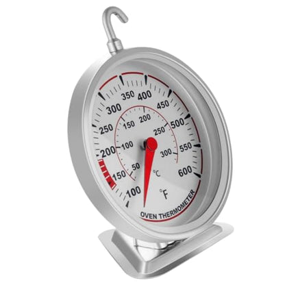 Extra Large 3" Oven Thermometer with Easy-Read Dial | Accurate Oven Temperature Reading | Dual Scale 100°F-600°F & -40°C-310°C | for Gas/Electric Ovens, Grill, BBQ, Baking, Meat - size: Oven Thermometer-3 Inch Red Dial