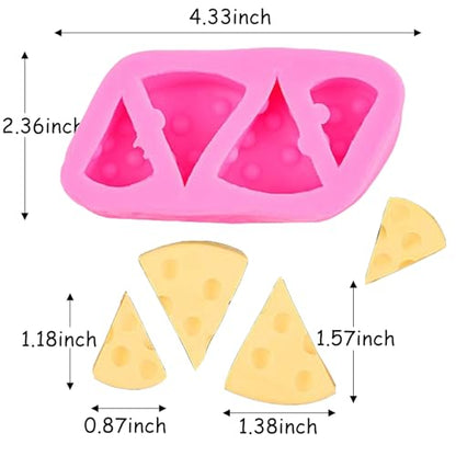 1pcs Cheese Small Silicone Fondant Molds for Cake Decoration Cupcake Topper Candy Chocolate Cupcake Topper Polymer Clay Gum Paste Baking Mold Kitchen Tools Modeling Supplies Pink