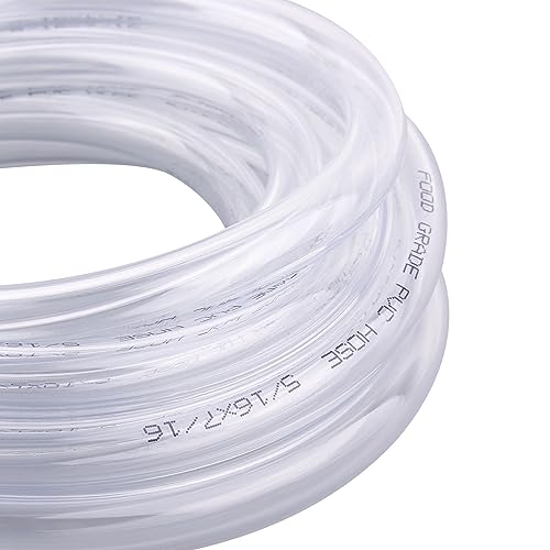 DERNORD PVC Tubing 5/16"ID X 7/16"OD Flexible Clear Vinyl Hose 10 Feet for Food Grade - size: 10 Feet, style: 5/16"ID X 7/16"OD