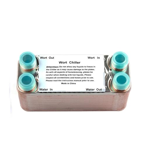 Heat Exchanger,30 Plates Wort Chiller Stainless Plates Brewing Chiller with 3/4 NPT Garden Hose Thread Heat Exchanger Wort Chiller