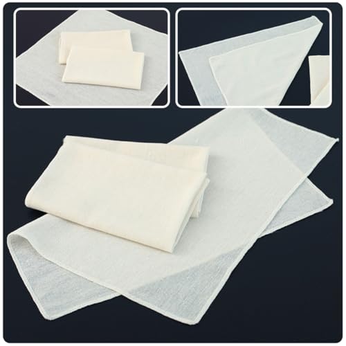 HOMSFOU 10pcs Unbleached Cheesecloth for Straining 20x20 Inch 100-grade Hemmed Cotton Muslin Cloth Reusable Washable Kitchen Supply for Cooking Butter Fruit Nut Milk Filtering