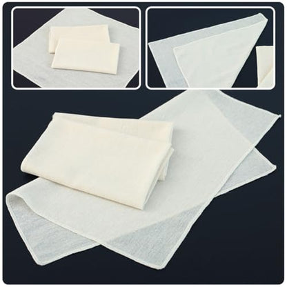 HOMSFOU 10pcs Unbleached Cheesecloth for Straining 20x20 Inch 100-grade Hemmed Cotton Muslin Cloth Reusable Washable Kitchen Supply for Cooking Butter Fruit Nut Milk Filtering