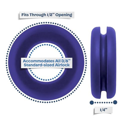 Fermentaholics Indigo Airlock Fermentation Replacement Grommets for Fermenter Lid – 20 Pack: Grommet Fits 1/2 Inch Hole, For Standard 3/8 in Airlocks, Beer, Wine, Cider, Mead, Fermented Foods, & More - color: Indigo