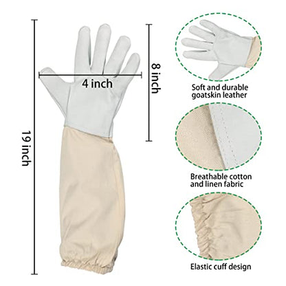 Professional Beekeeper Suit (Jacket, Pants, Gloves) Beekeeping Suit Bee Suits for Men Women - size: Adult-L