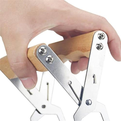2 Pack Stainless Steel Bee Frame Gripper with Wooden Handle Non-Slip Beehive Frame Holder Tool