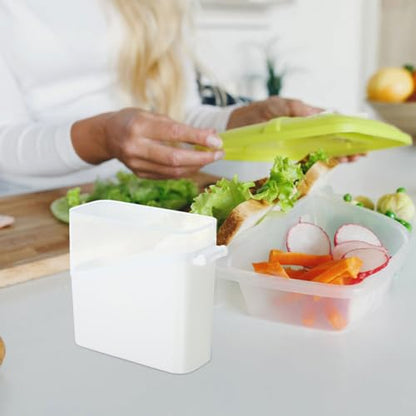 Ipetboom 2pcs Cheese Slice Keeper Boxes with Lids, Reusable Food Storage Containers for Refrigerator Cheese and Tea Bag Organization
