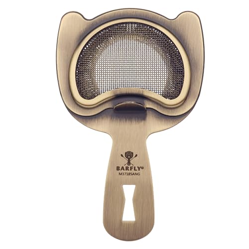 Barfly Fine Mesh Spring Strainer, Antique Gold - color: Antique Gold