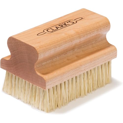 CLARK'S Cutting Board Scrub Brush - for Applying Food Grade Mineral Oil - Food Safe Wood Stain - Ideal for Wooden Butcher Blocks - Bamboo - Cast Iron - Countertops - Maple Construction - Food Safe - size: Large