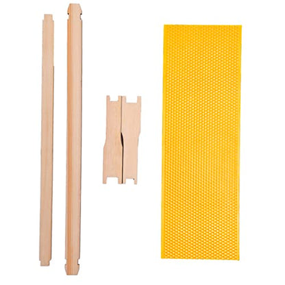 MayBee 20 Pack Honey Bee Frames with 100% Beeswax Coated Food Grade Foundation Sheets, Medium Super Beehive Frame for Beekeeping, 6-1/4-Inch (Yellow) - color: 20 Super Frame yellow