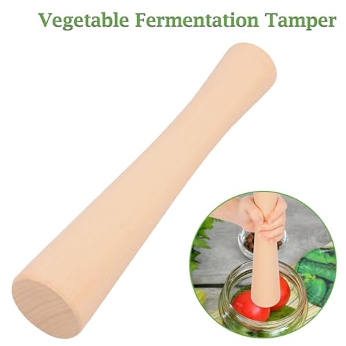 2Pcs Sauerkraut Pounder for Mason Jars Wooden Vegetable Fermentation Tamper Uniform Grinding Cabbage Sauerkraut Pounder Kitchen Fermenting Food Tools