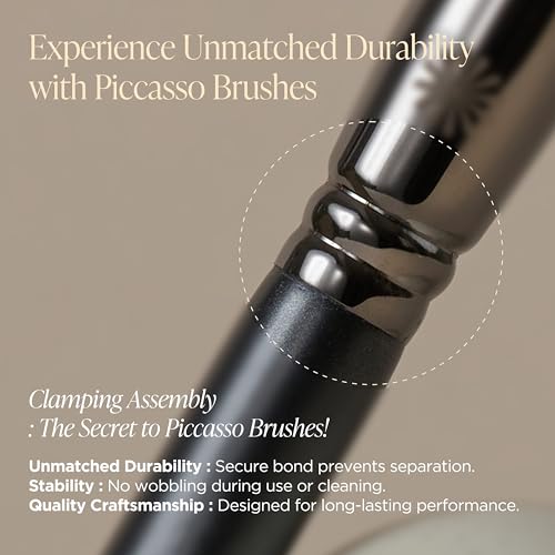 Piccasso 132 Foundation Brush - Professional Rounding Makeup Brush for Liquid & Cream - Seamless Flawless Finish, Beginner Friendly K-Beauty Tool - High Adherence & No Streaks, Durable Synthetic Hair - color: Rounded