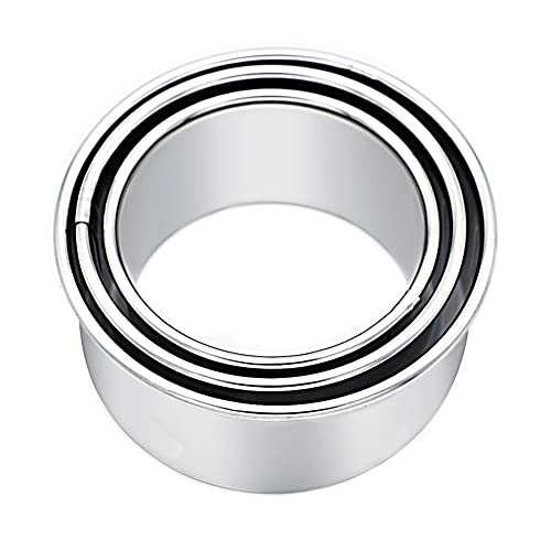 Biscuit Cutters Set, Round Cookie Cutters, Stainless Steel Dumpling Cutters,Cake Pastry Cutters,Scone Cutters Molds for Cooking Baking (3Pcs, Plain Edge) - size: 3Pcs, Plain Edge