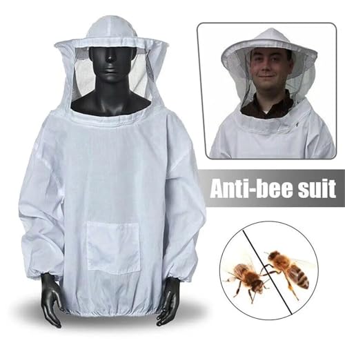 Mosquito Suits For Adult 2Pcs Protective Beekeeping Jacket Veil Smock Equipment Beekeeping Hat Sleeve