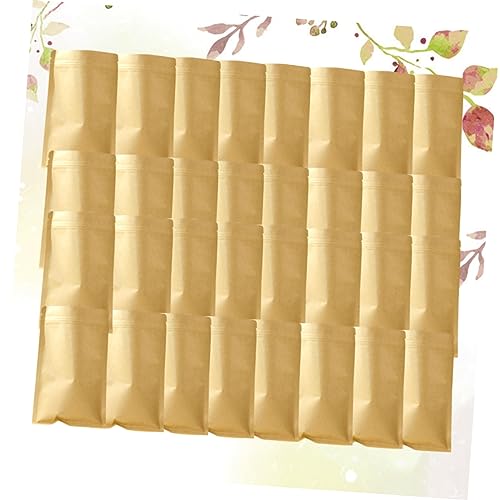 100pcs Kraft Paper Stand up Bag Self-sealing Food Storage for Cheese Shop Cafe Takeout Catering Retail Sealed
