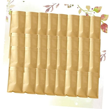100pcs Kraft Paper Stand up Bag Self-sealing Food Storage for Cheese Shop Cafe Takeout Catering Retail Sealed