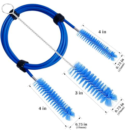 Thickened CPAP Hose Cleaner Brush Kit – Anti-Bending Dual-Ended Long Brush with Protective Sleeve, Mask Brush, Drip-Dry Hook, Fits 15-22mm Tubes, Complete CPAP Cleaning Supplies - color: Blue