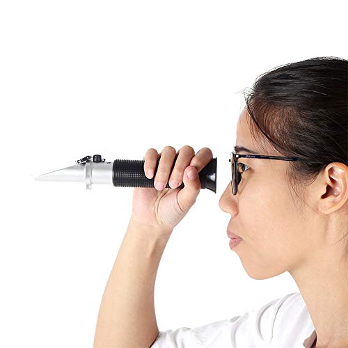 Meter Refractometer, Professional Handheld Alcohol 0-80% Test Refractometer Tester Refractometer Hydrometer with Automatic Temperature Compensation Function for Brewing Beer Wort