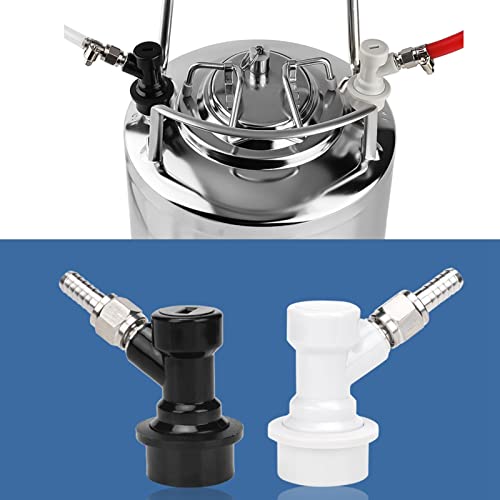 4PCS Ball Lock Disconnect Set,Ball Lock Keg Posts Coupler, Home Brew Threaded Ball Lock Keg Fittings Plastic Quick Connector with Adapter Clamp
