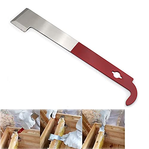 HongK- [Multipurpose Tool] Bee Hive Tool Stainless Steel Scraper J Hook Frame Lifter Gripper X 1 Beekeeping Equipment [P/N: ET-TOOL033 X1-SR] - size: 1 piece