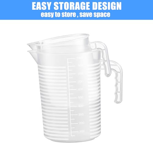 2 Pack Measuring Cup Set, 500ml and 1000ml | Plastic Liquid Measuring Cups- Baking, Cooking, Mixing Cups, Microwave and Dishwasher Safe Essential Kitchen Tools