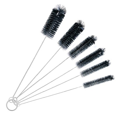 Brush Family 빨대 클리너 브러시 세트, 6피스 30.5cm(12인치) 길이의 파이프 튜브 병 브러시, 좁은 목 병, 커피 메이커, 유리 컵 청소용 - size: 12 inch large diameters set (6pcs)