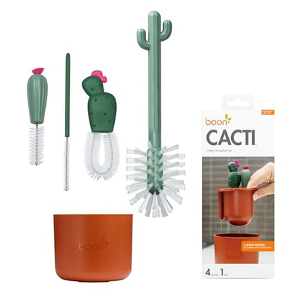 Boon Cacti Bottle Cleaning Brush Set, Terracotta , 4 Piece Set - size: 4 Piece Set, style: Terracotta Set