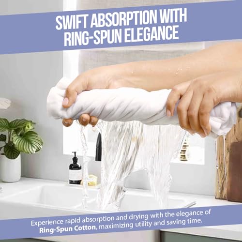 WHITEWRAP Flour Sack Towels 18x28 – 100% Cotton (Pack of 3), Reusable Kitchen Tea Towels for Baking, Crafts, Embroidery Ideas - color: White, size: 18"x28"-Pack of 3