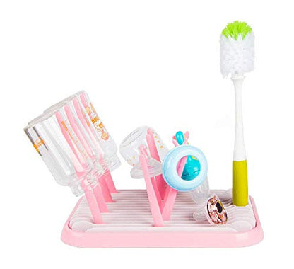 Baby Bottle Drying Rack Dryer Space Saving Travel Holder for Pump Cup Accessories(Pink) - color: Pink