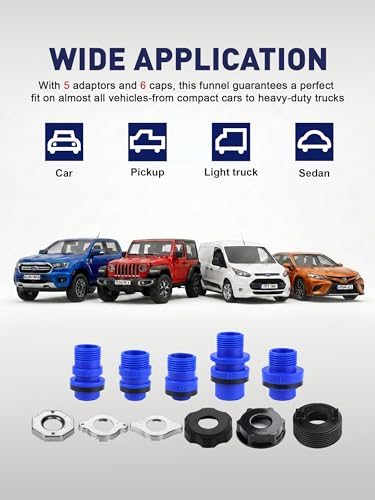 2026 Upgraded Coolant Bleeder Funnel Kit, Radiator Burping Funnel | Radiator Flush Funnel Kit, Car Coolant Air Bleeder Funnel Kit, Radiator Burp Funnel, Spill-Free Coolant Funnel Kit