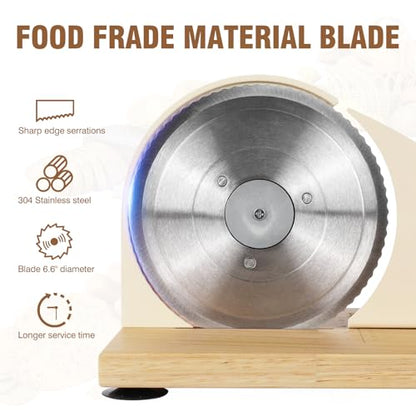 vanerepok Manual Bread Slicer Adjustable Thickness for Homemade Sourdough | Hand Crank Bread Cutter with Scale & Stable Suction Cups & Wood Base for Even Slicing Perfect Baking Gift for Home Bakers - color: White