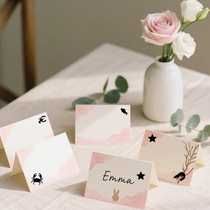 500Pcs Wedding Food Stickers Meal Stickers for Food Fish Lobster Crab Shrimp Stars Pattern 0.8 Inch Black Wedding Menu Indicator Decal Plastic Waterproof Label for Place Card Party Supplies - color: Black-2