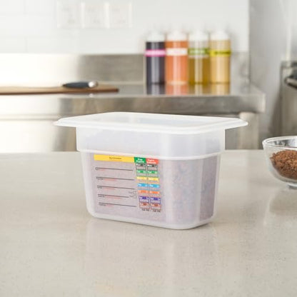 Restaurantware Food Storage Container 1 Pack of 6.8 x 4.2 x 3.9 Inches Plastic Stackable Storage Box White Reusable Label Container Dishwasher Safe For Restaurants And Kitchens