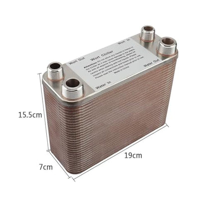 60 Plate Wort Chiller,Stainless Steel 304 Garden Hose Thread Plate,Homebrewing Plate Heat Exchanger,3/4 NPT Port