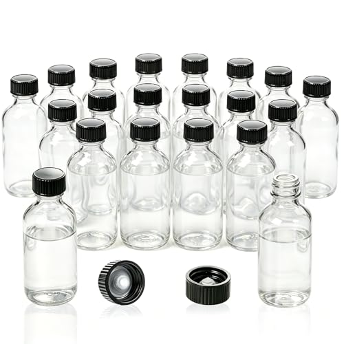 36 Pack 4oz Clear Glass Bottles with Lids, 120ml Boston Shot Bottles for Personal Care & Beauty Travel, Industrial Lab, Sample, Essential Oils, Potion, Juice, Whiskey, Spice - color: Clear, size: 4oz-36P