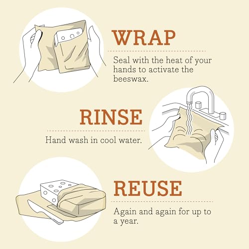 Bee's Wrap Beeswax Wraps for Food - 3 Pack of Assorted Beeswax Wraps - Small, Medium & Large Wrap - Plastic Free Made in USA Reusable Natural Food Wrap - Garden Party Print - style: 3 Pack (Garden Party)