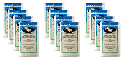 Beyond Gourmet Extra-fine Unbleached Cheesecloth, 100-Percent Cotton, Chlorine Free, 2-Square Yards, 18-Square Feet, Set of 12 - color: White, size: UNB Cheese Cloth, Set of 12