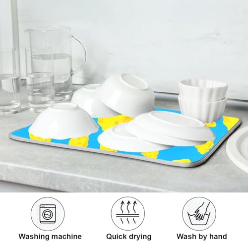 Qilmy Cheese Dish Drying Mat Absorbent Reversible Dish Drainer Pad Tableware Mat for Kitchen Counter Home Decoration, 18 x 24 Inch - size: 18 x 24 Inch
