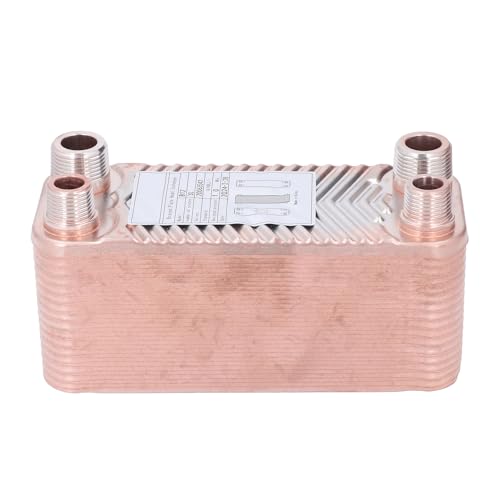 Plate Heat Exchanger, Homebrew Beer Wort Chiller, EATB12‑30 304 Stainless Steel Brazed Plate Heat Exchanger for Floor Heating, Water Heating, Snow Melting
