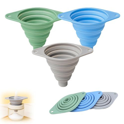 Kitchen Funnel Set, 2025 New Silicone Collapsible Funnel, Portable Small Funnels for Filling Small Bottles, Food Grade Funnels for Kitchen Use (Mix) - color: Mix