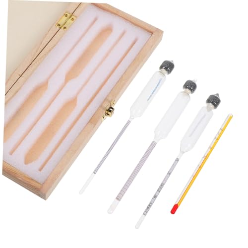 3pcs Triple Scale Hydrometer for Wine Alcohol Content Measurement Proofing Hydrometer for Spirits Read Thermometer for Bartender Use