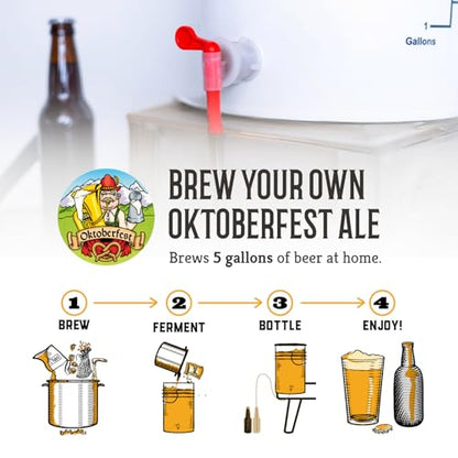 Craft A Brew - The Everyday 5 Gallon Beer Brewing Kit - Oktoberfest Recipe - Easy for Beginners - At Home Beer Making Kit - Equipment, Ingredients & Instructions Included - Brews 5 Gallon Batch