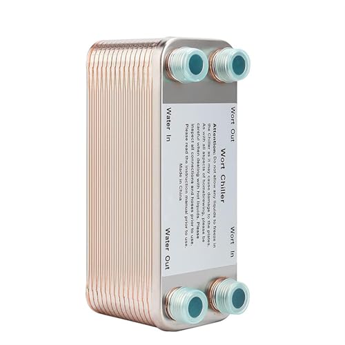 20 30 40 Plates Wort Chiller Heat Exchanger Stainless Steel Homebrew Beer Cooler Counterflow Chiller Brazed Plate Heat Exchanger(20P) - color: 20P