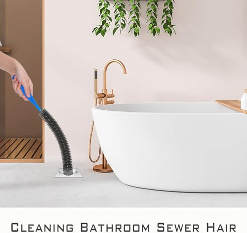 Cleaning Brush Set, 3-Piece, Blue Handles, Black Bristles, for Tubes, Bottles, and Narrow Spaces Clog Remove,Toilet, Sink, Sewer,Bathtub Hair Clogging Cleaning Tool