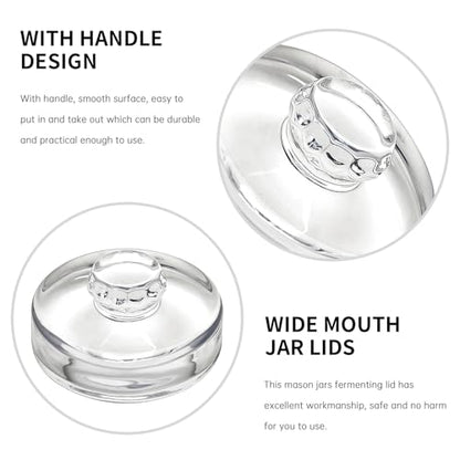 2Pcs Fermentation Glass Weights for Wide Mouth Jars - Pickle Bottles with Sealing Lids for Efficient Fermenting - Durable, Transparent Fermenting Lids and Weights for Sauerkraut (B Flower) - size: B Flower
