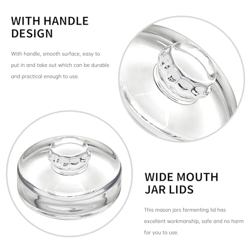 3Pcs Fermentation Glass Weights for Wide Mouth Jars - Pickle Bottles with Sealing Lids for Efficient Fermenting - Durable, Transparent Fermenting Lids and Weights for Sauerkraut, (B Flower) - size: B Flower